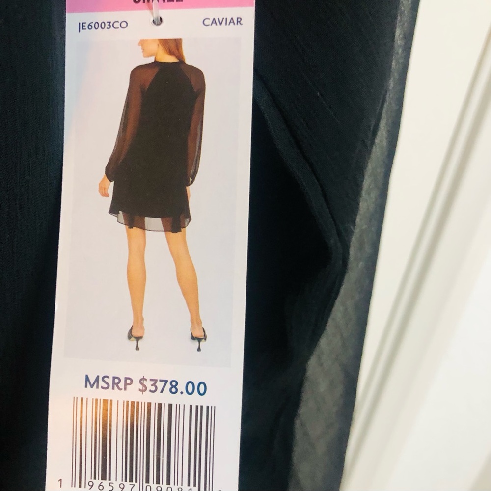 NWT New Joie Balloon Sleeve Dress, Caviar black color, MSRP $378 - Picture 7 of 9